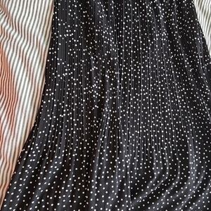 Black and White Maxi A-Line Skirt